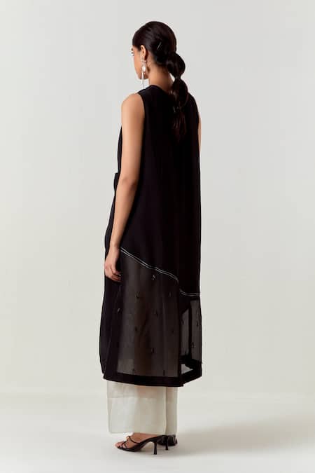 Three Black Asymmetric Co-ord Tunic Set 