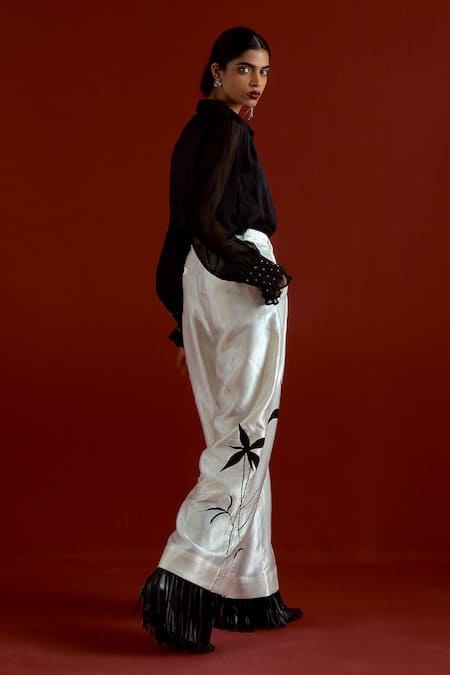 Three Black Smocking Detail Co-ord Shirt Set 