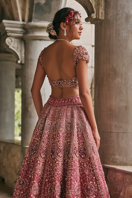 Jigar & Nikita Dusk In Blossom Embroidered Bridal Lehenga Set 