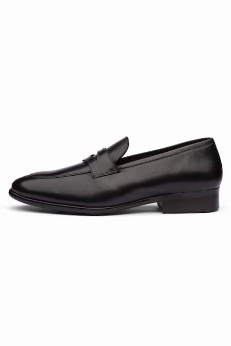 Dapper Shoes_Black Split Toe Penny Loafers _Online_at_Aza_Fashions