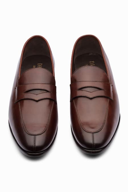 Dapper Shoes_Brown Split Toe Penny Loafers _at_Aza_Fashions