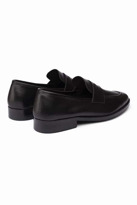 Dapper Shoes_Black Soft Unlined Penny Loafers _Online_at_Aza_Fashions
