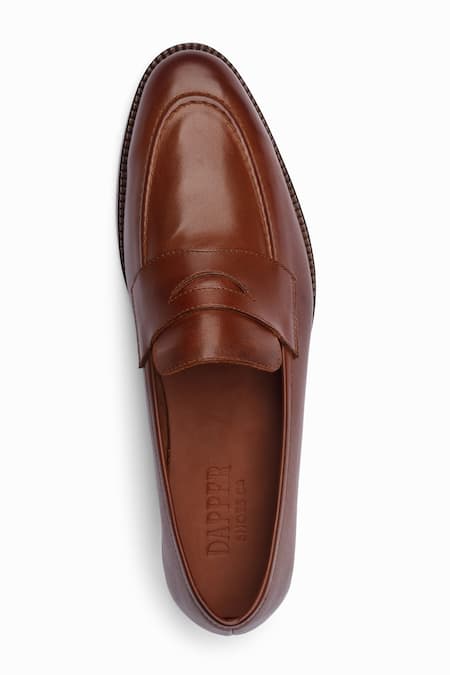Shop_Dapper Shoes_Brown Soft Unlined Penny Loafers _Online_at_Aza_Fashions