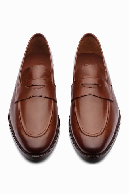 Dapper Shoes_Brown Soft Unlined Penny Loafers _at_Aza_Fashions
