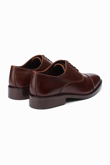 Buy_Dapper Shoes_Brown Cap Toe Oxford Shoes _Online_at_Aza_Fashions