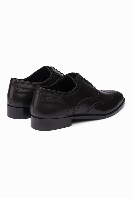 Shop_Dapper Shoes_Black Cut Work Full Brogue Wingtip Oxford - _Online_at_Aza_Fashions