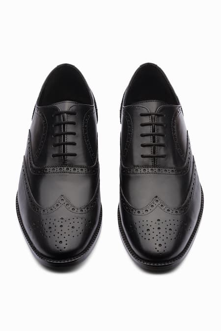 Dapper Shoes Full Brogue Wingtip Oxford - Black 