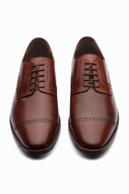 Dapper Shoes Brown Cap Toe Derby Shoes at Aza Fashions Dapper Shoes_Brown Cap Toe Derby Shoes _at_Aza_Fashions
