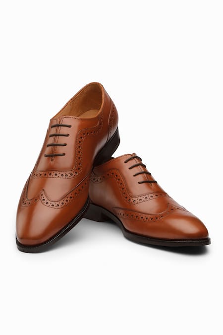 Dapper Shoes Cognac Wingtip Brogue Shoes 