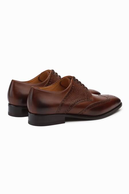 Buy_Dapper Shoes_Brown Wingtip Brogue Derby Shoes _Online_at_Aza_Fashions