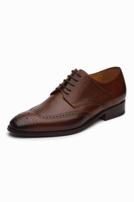 Shop_Dapper Shoes_Brown Wingtip Brogue Derby Shoes _Online_at_Aza_Fashions