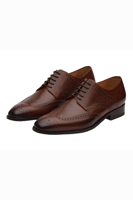 Dapper Shoes Brown Wingtip Brogue Derby Shoes 