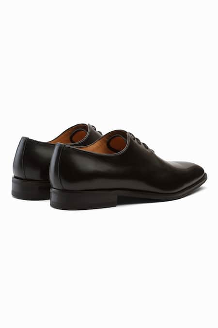 Buy_Dapper Shoes_Black Wholecut Oxford Leather Shoes _Online_at_Aza_Fashions