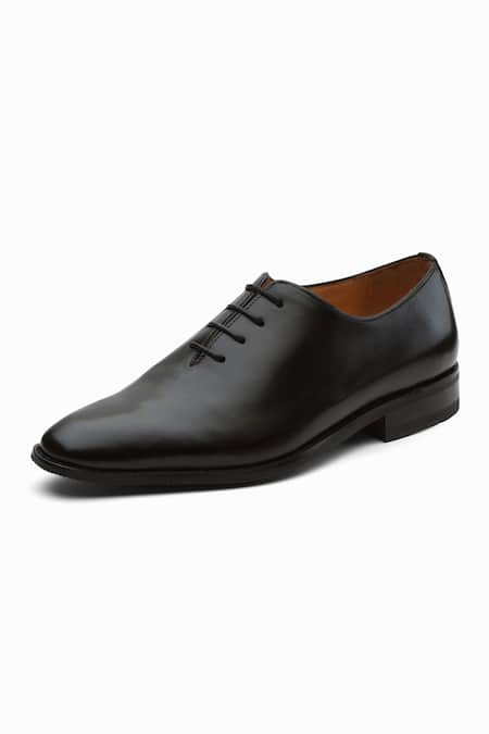 Shop_Dapper Shoes_Black Wholecut Oxford Leather Shoes _Online_at_Aza_Fashions