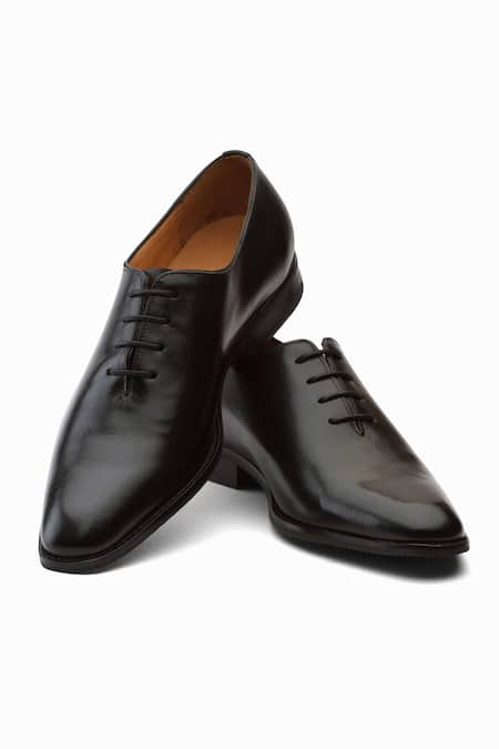 Dapper Shoes Black Wholecut Oxford Leather Shoes 