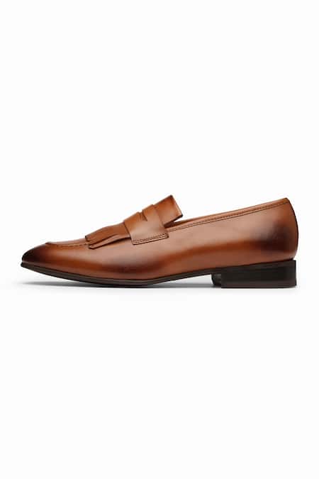 Dapper Shoes_Brown Fringe Belgian Loafers _Online_at_Aza_Fashions