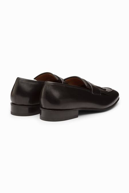Buy_Dapper Shoes_Black Fringe Belgian Loafers _Online_at_Aza_Fashions