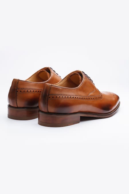 Buy_Dapper Shoes_Brown Cut Work Brogue Oxford Shoes _Online_at_Aza_Fashions
