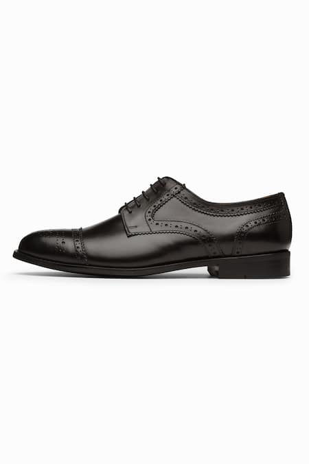 Dapper Shoes_Black Toecap Derby Brogue Shoes _Online_at_Aza_Fashions