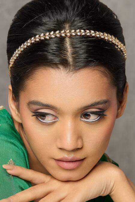 Shop_Curio Cottage_Gold Plated Enchanted Ivy Kundan Necklace _Online_at_Aza_Fashions