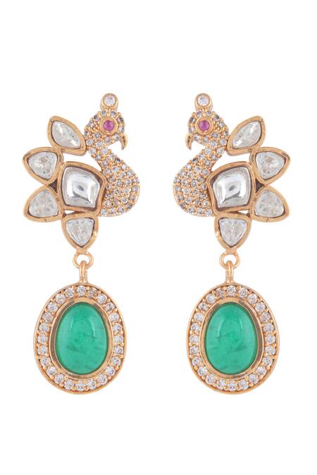 Curio Cottage_Gold Plated Gemstones, Radiant Harmony Kundan Set_Online_at_Aza_Fashions