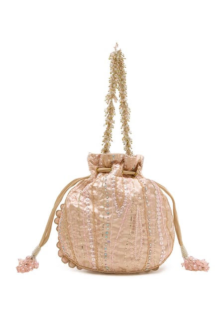 Doux Amour Emma Blush Embroidered Potli Bag 