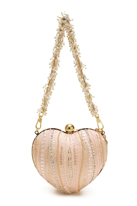 Doux Amour Zoe Embroidered Heart Shaped Clutch 