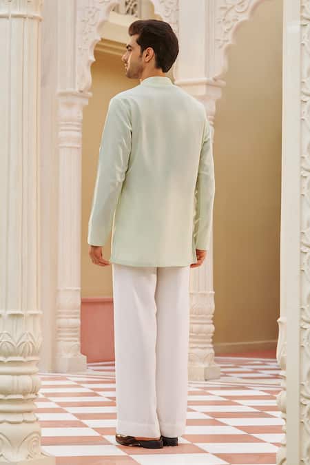 Contrast By Parth Mint Green Embroidered Kurta Set 