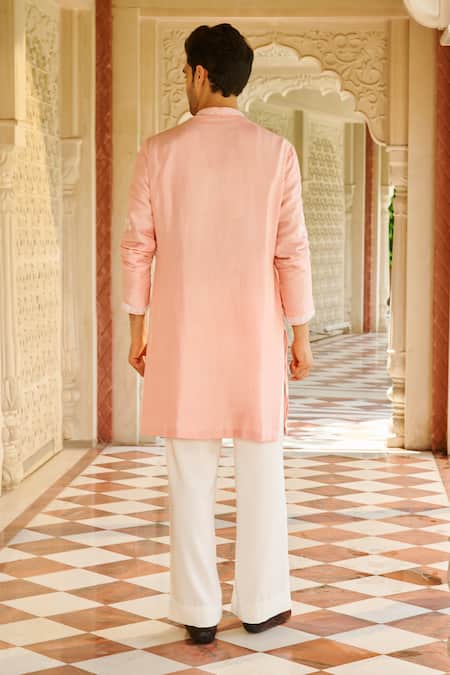Contrast By Parth Embroidered Light Pink Kurta Set 