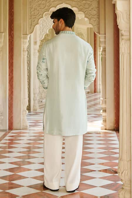 Contrast By Parth Powder Blue Embroidered Kurta Set 