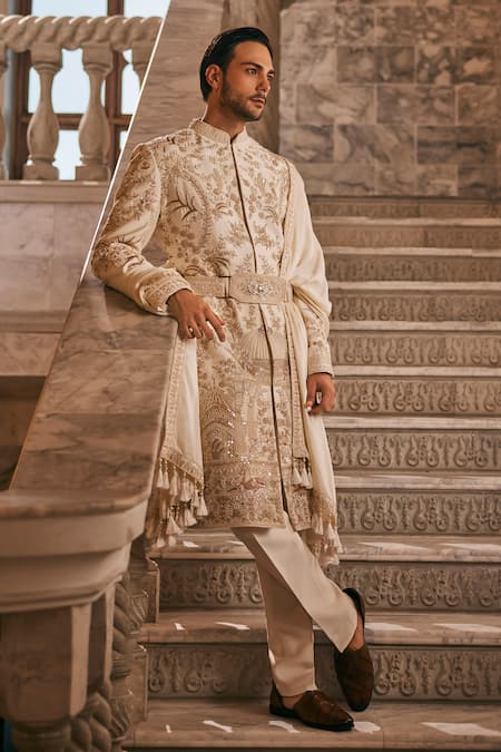 Jigar & Nikita The Kingdom Thread Work Sherwani Set 