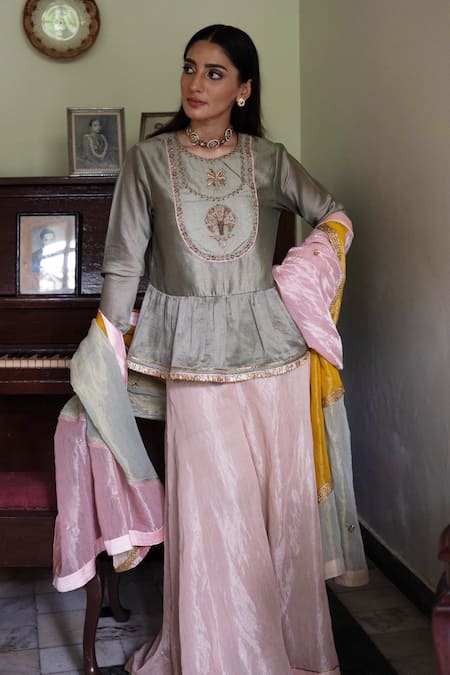 Shorshe Clothing Multi Color Tissue Block Dupatta 