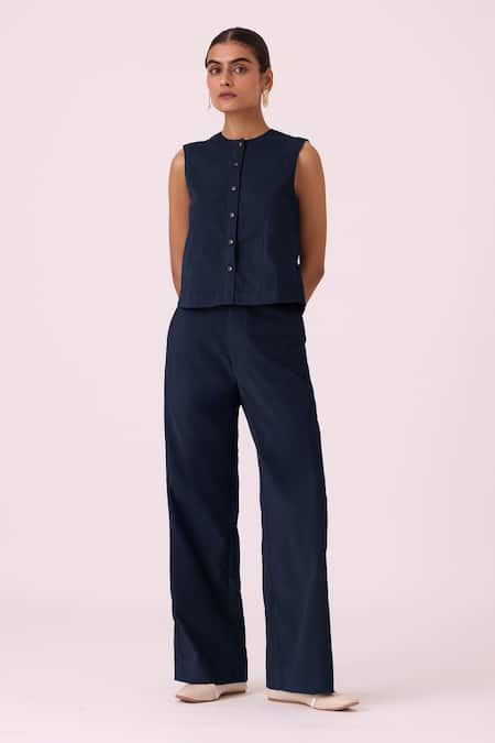 The Summer House Hatchi Blue Needlecord Wide Legged Pant 