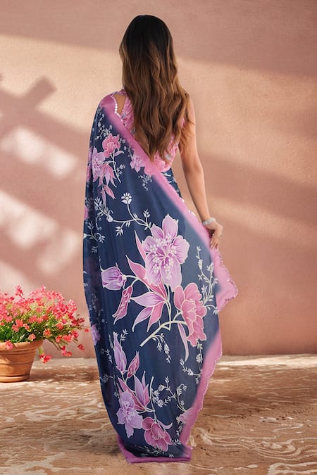 Naintara Bajaj Printed Saree With Unstitched Blouse Piece 