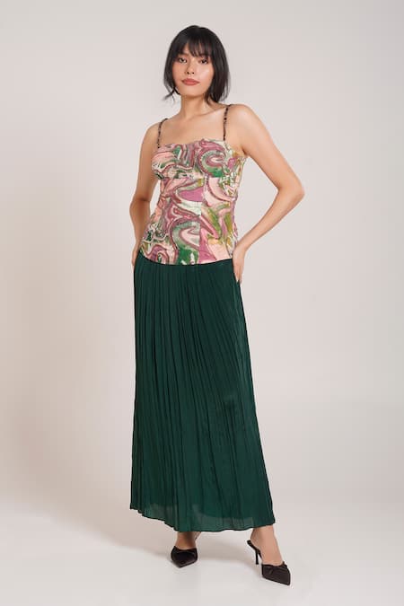 Advait Ira Embroidered Top With Skirt