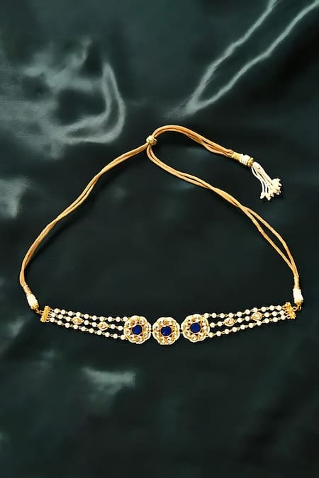 Maisara Jewelry Pachi Kundan & Pearl Three-Tiered Choker 