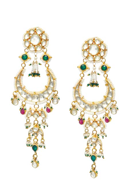 Maisara Jewelry Kundan Chandbali Earrings 