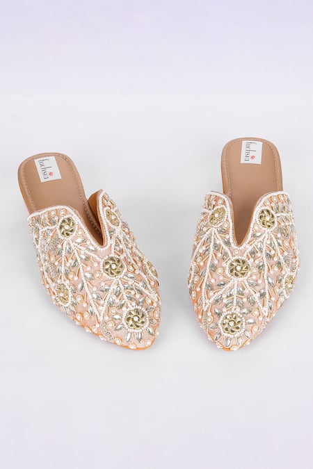 Fuchsia by aashaka mehta Embroidered Mojari Heels 