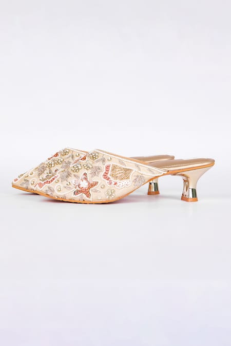 Shop_Fuchsia by aashaka mehta_Multi Color Star Light Embroidered Mojaris _Online_at_Aza_Fashions