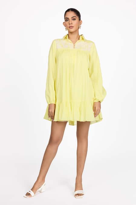 Dev And Viv Embroidered Yoke Dress 