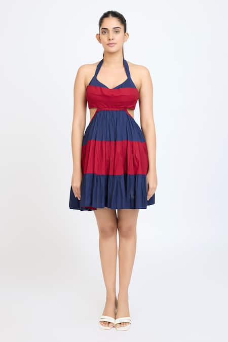 Dev And Viv Color Block Pattern Dress 