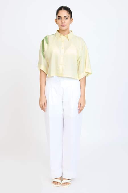 Dev And Viv Starfish Embroidered Cropped Shirt 