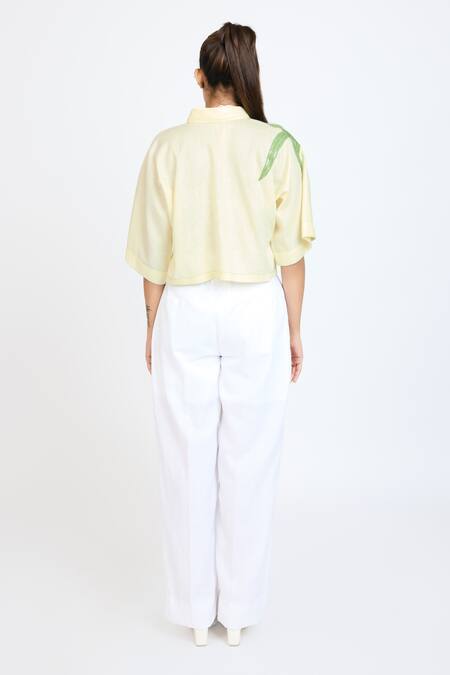 Dev And Viv Starfish Embroidered Cropped Shirt 