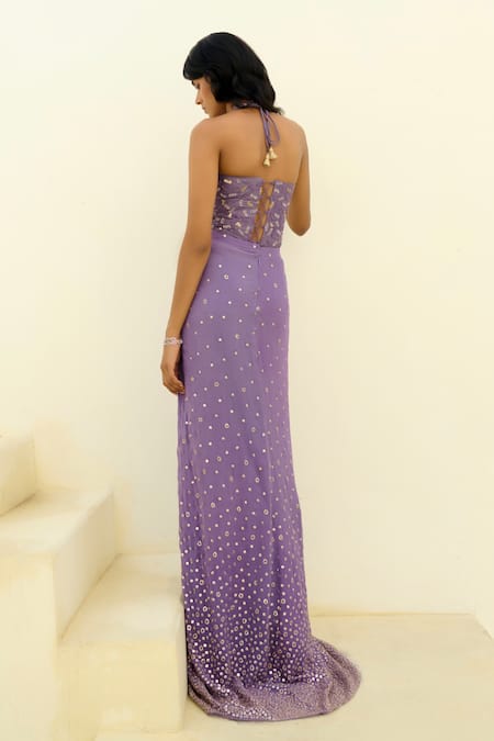 Chamee And Palak Zia Slit Embroidered Skirt Set