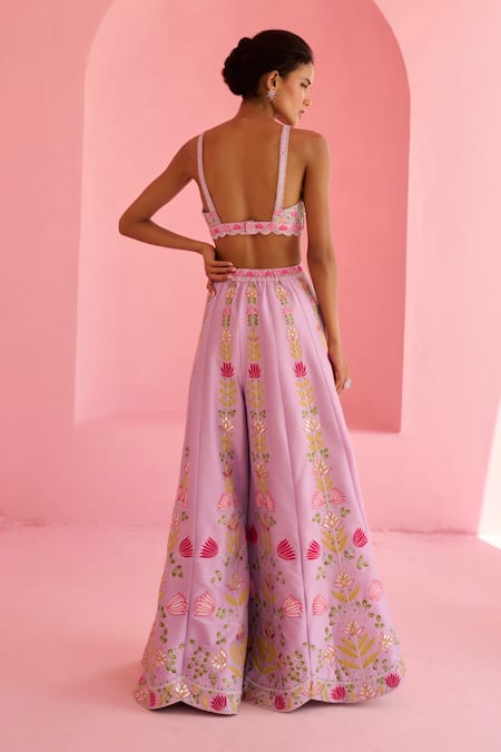 Chamee And Palak Ghazal Tulle Cape & Embroidered Pant Set