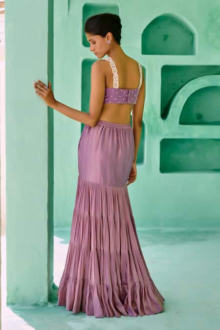 Chamee And Palak Fida Layered Lehenga & Embroidered Blouse Set