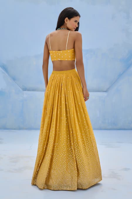 Chamee And Palak Zohra Embroidered Blouse & Lehenga Set