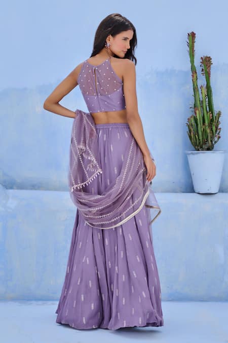 Chamee And Palak Floral Pattern Lehenga Set 