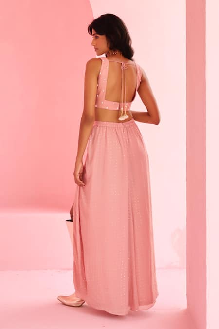 Chamee And Palak Ines Embroidered Jacket & Skirt Set