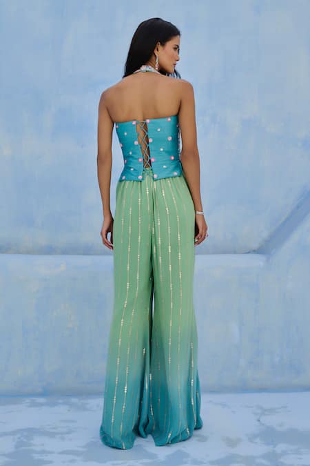 Chamee And Palak Zeenat Embroidered Top & Pant Set